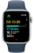 Apple Watch SE 2 2023 44mm GPS Silver Aluminum Case with Storm Blue Sport Band - S/M